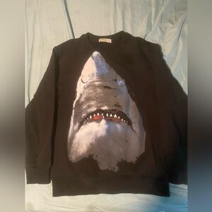 Givenchy Black and Gray Shark Graphic Crewneck Sweater